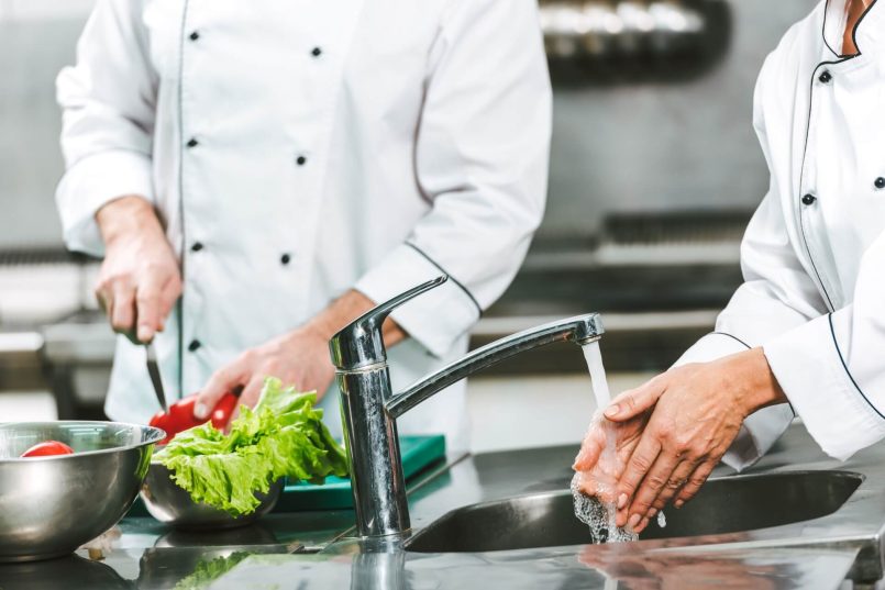 Chef Washing Hands In Texas Restaurant